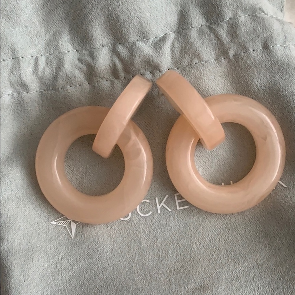 Peach dangle earrings